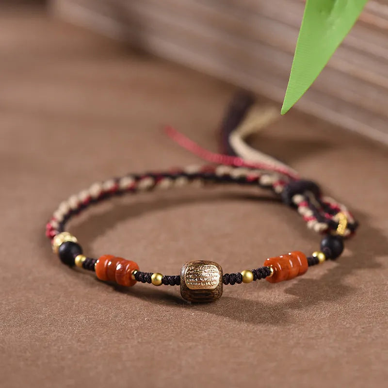 Hand-woven flexible wire watch band in ethnic style with Hongfei Ebony or Lapis Lazuli colour options