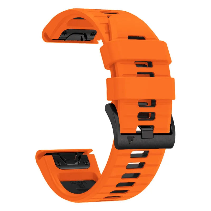Fenix87pro6 two-tone silicone watch strap with quick-release pins in black and red colour combination