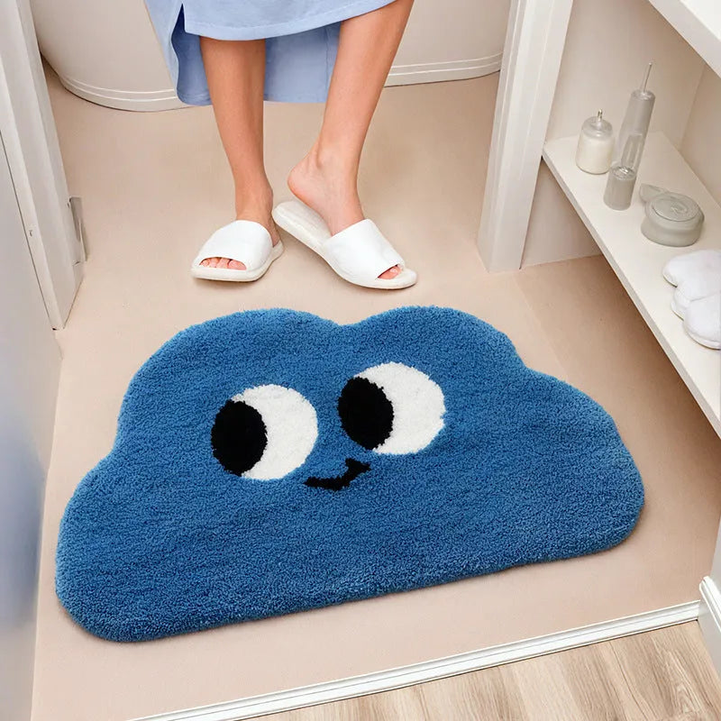 Cartoon anime pattern bathroom mat in soft polyester fibre with cashmere-like texture