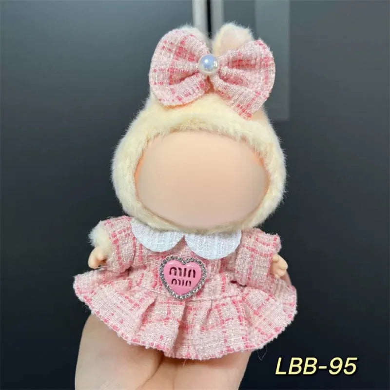 Plastic doll costume for a 17cm LBB series vinyl figurine on a white background.