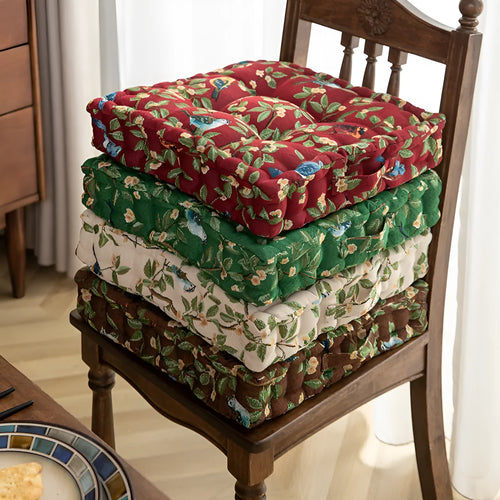 American dining chair back cushion with floral pattern and 8cm thickness for waist support