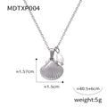 Women's titanium steel necklace with freshwater pearl bead pendant on O-shaped chain in gold colour