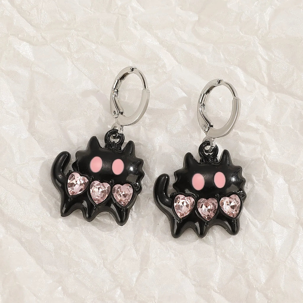 Women's alloy earrings with cross crystal designs in multiple colour options