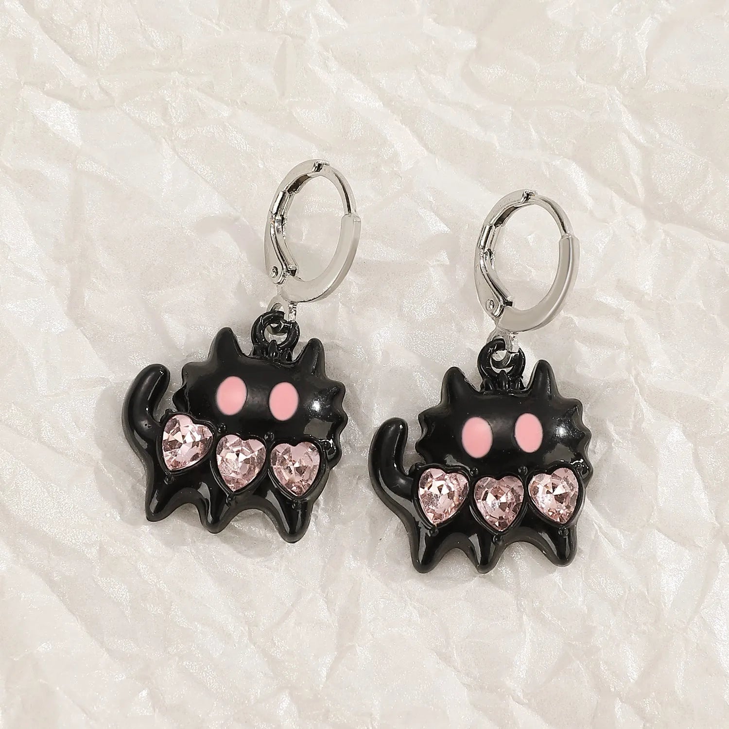 Women's alloy earrings with cross crystal designs in multiple colour options