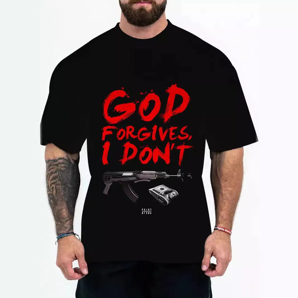 Men's loose fit graphic t-shirt with short sleeves in chemical fibre blend fabric