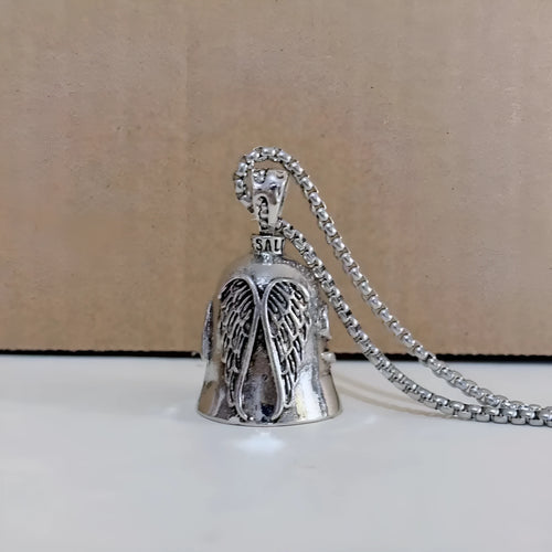 Angel white wings keychain and necklace set with electroplated alloy vintage feather design