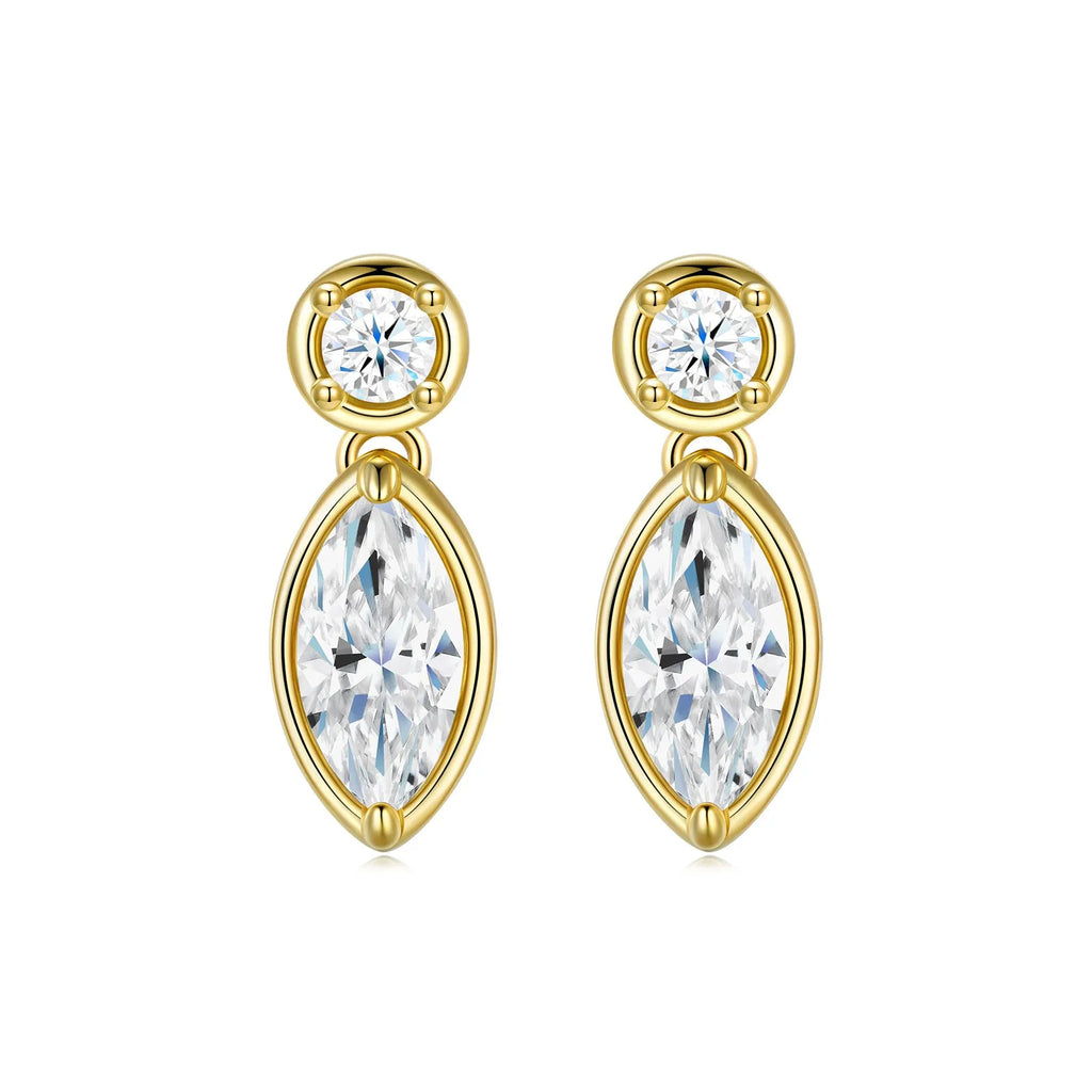925 silver moissanite ellipse earrings unisex non-fading light luxury jewellery