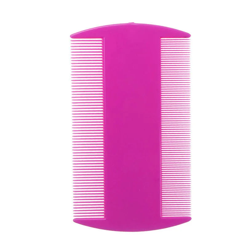 Fine-toothed plastic flea comb for pets and lice removal on humans in multiple colours