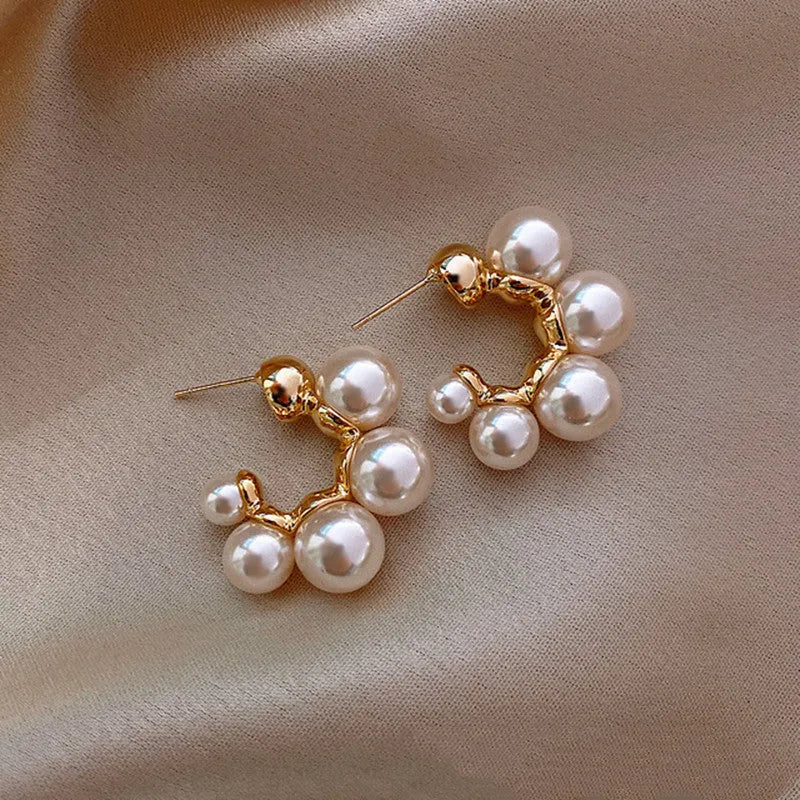 Red alloy bell charm drop earrings for women with white colour option