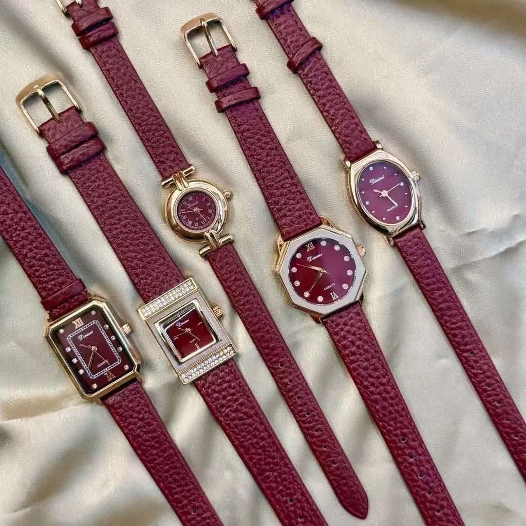 A Chinese-style alloy women's watch with various dial designs like camellia and octagonal diamond on an 8mm thick case.