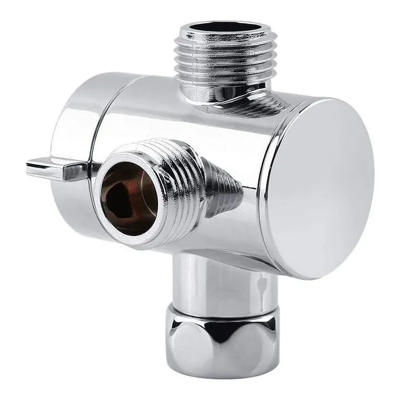 Copper water distributor with American bracket for shower head connections.