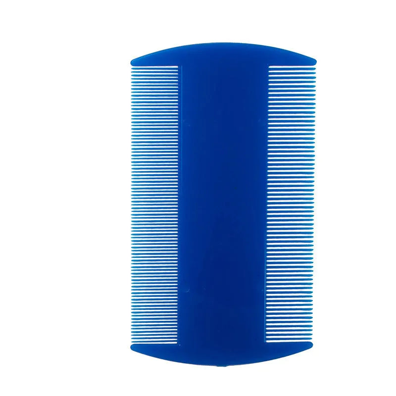 Fine-toothed plastic flea comb for pets and lice removal on humans in multiple colours
