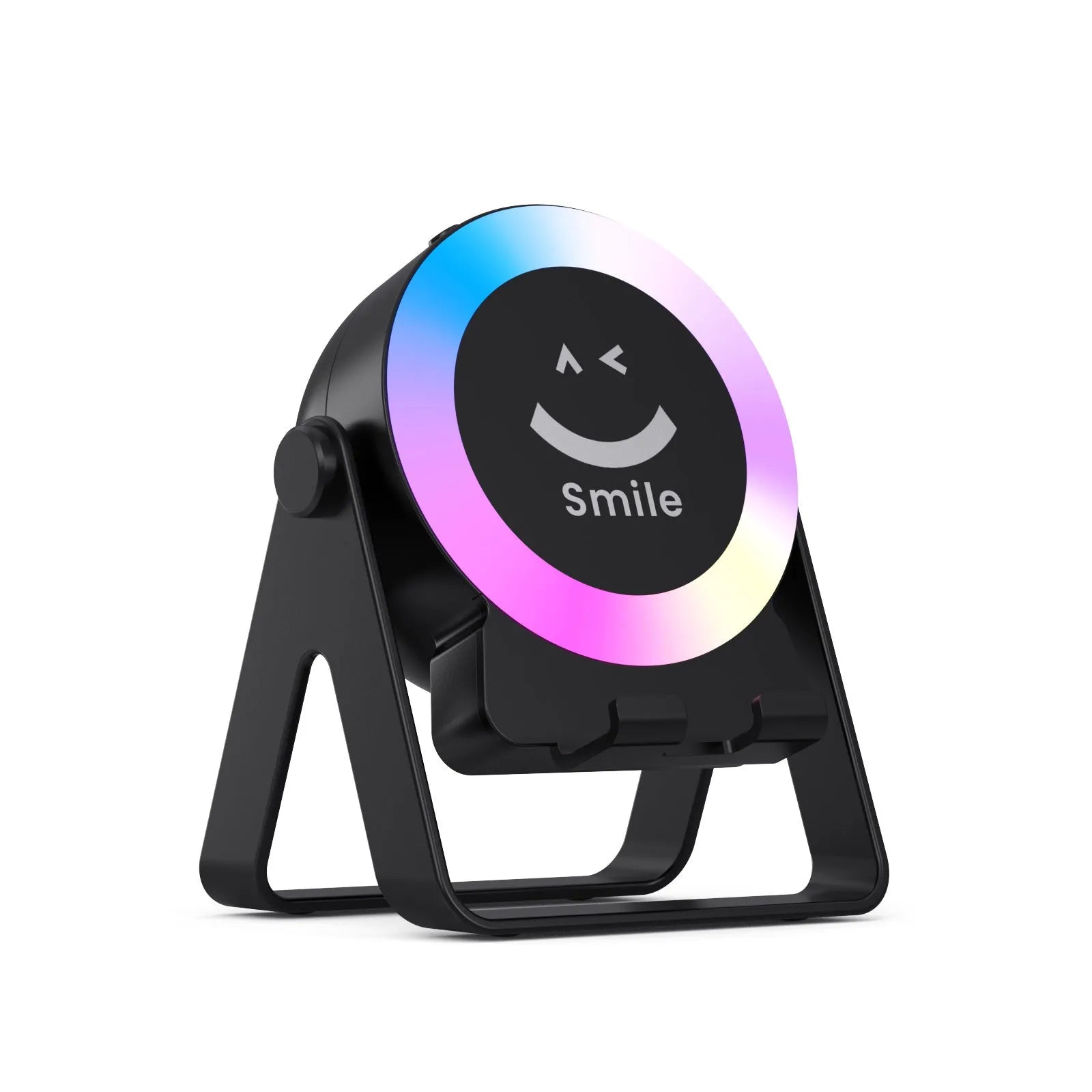 Black induction bracket Bluetooth speaker with LED lighting mounted on wall