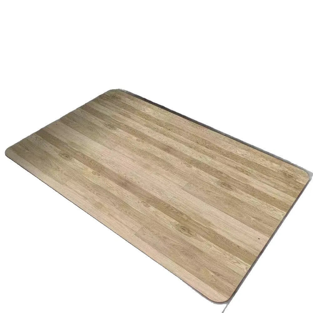 American wood grain patterned diatom ooze bathroom floor mat with geometric design on non-slip base