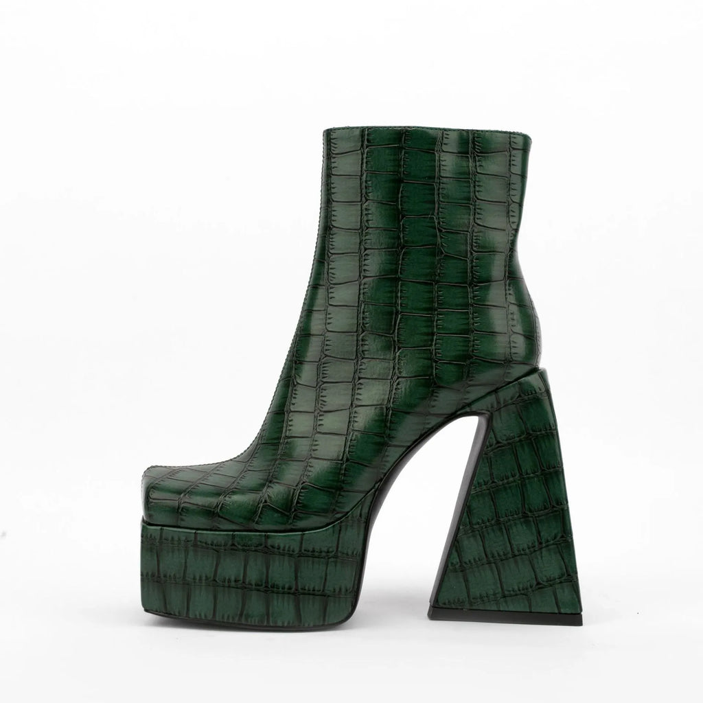 Women's ankle boots with high heels in artificial PU leather available in five solid colours