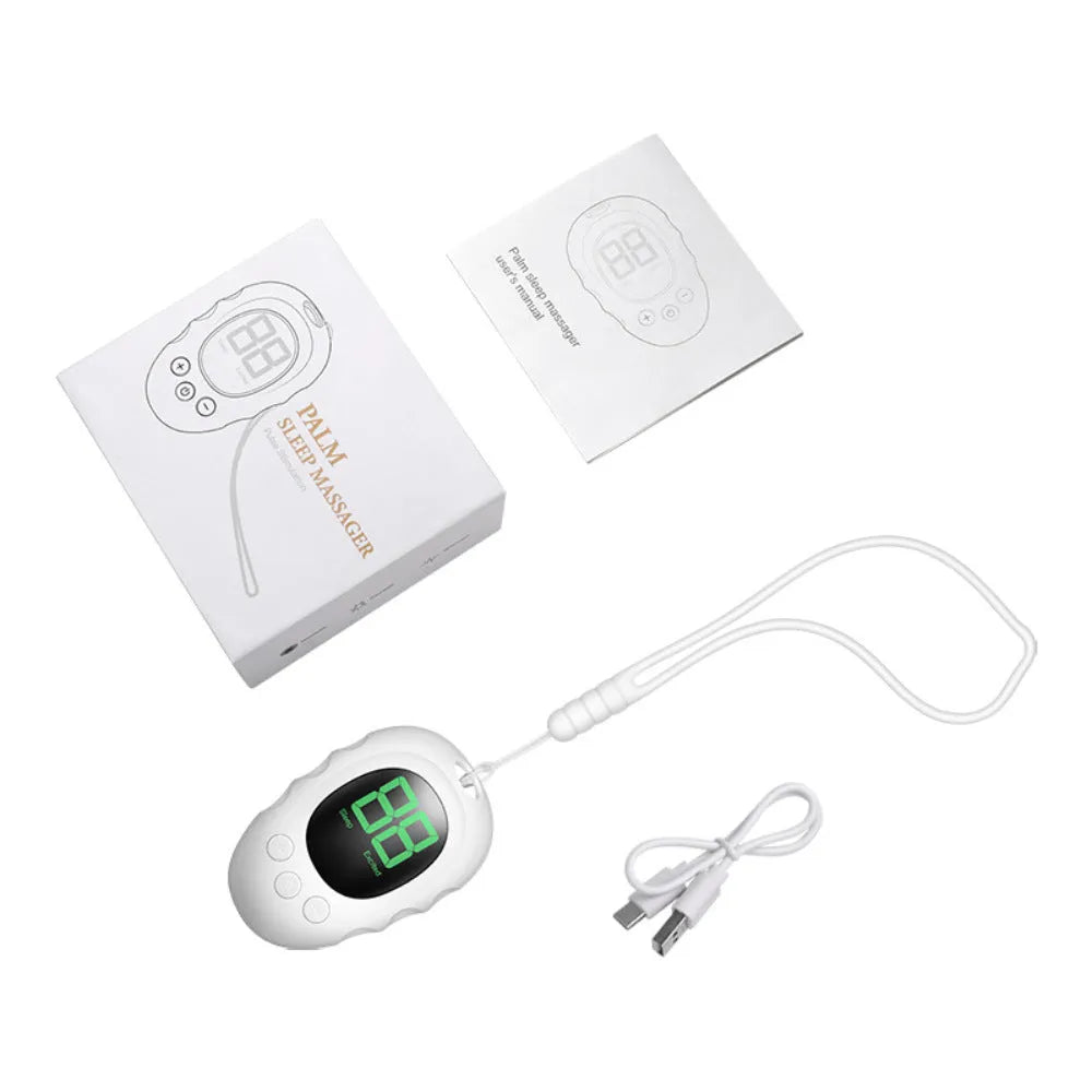 Silicone sleep aid hand grip sleep monitor in black, green or white colour with charging cable