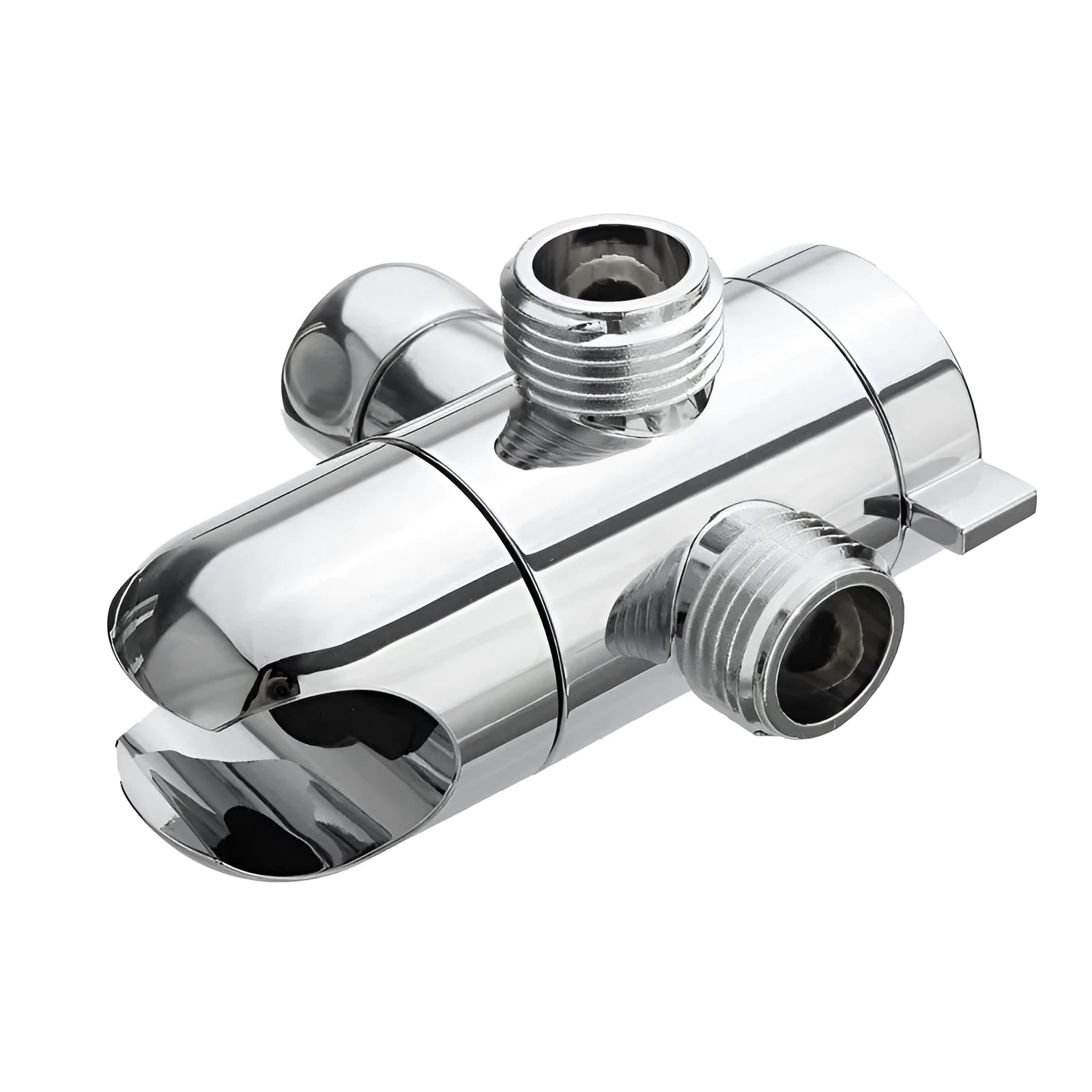 Copper water distributor with American bracket for shower head connections.