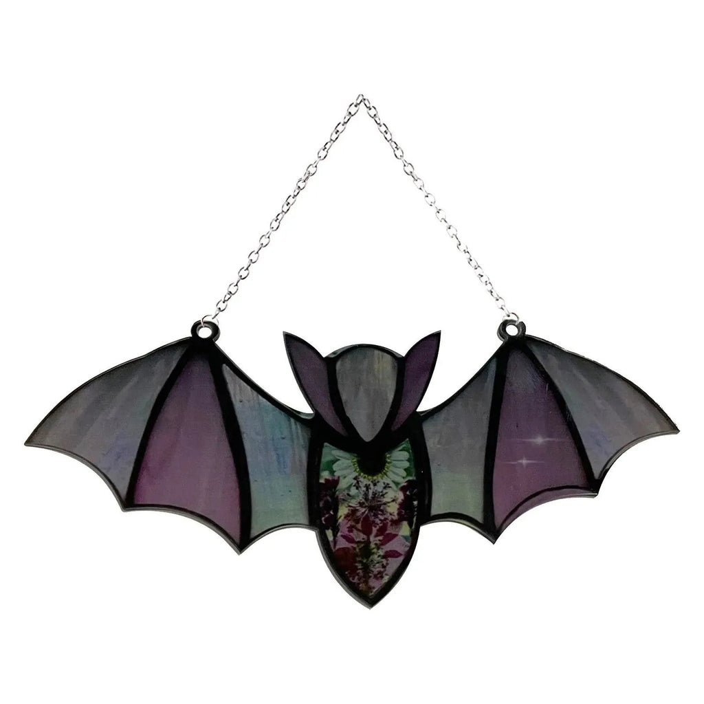 Modern acrylic bat window wall pendant with printed design in two size options