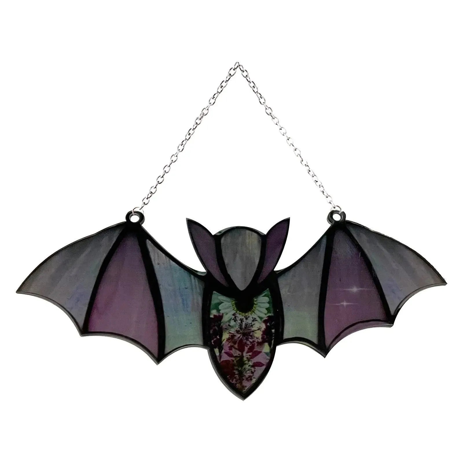 Modern acrylic bat window wall pendant with printed design in two size options