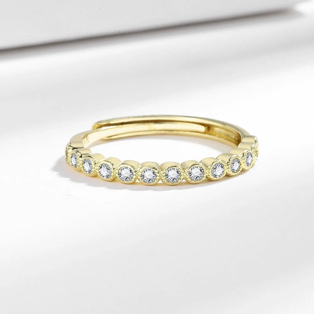 Women's geometric open mouth ring in copper with electroplated white gold or yellow gold finish