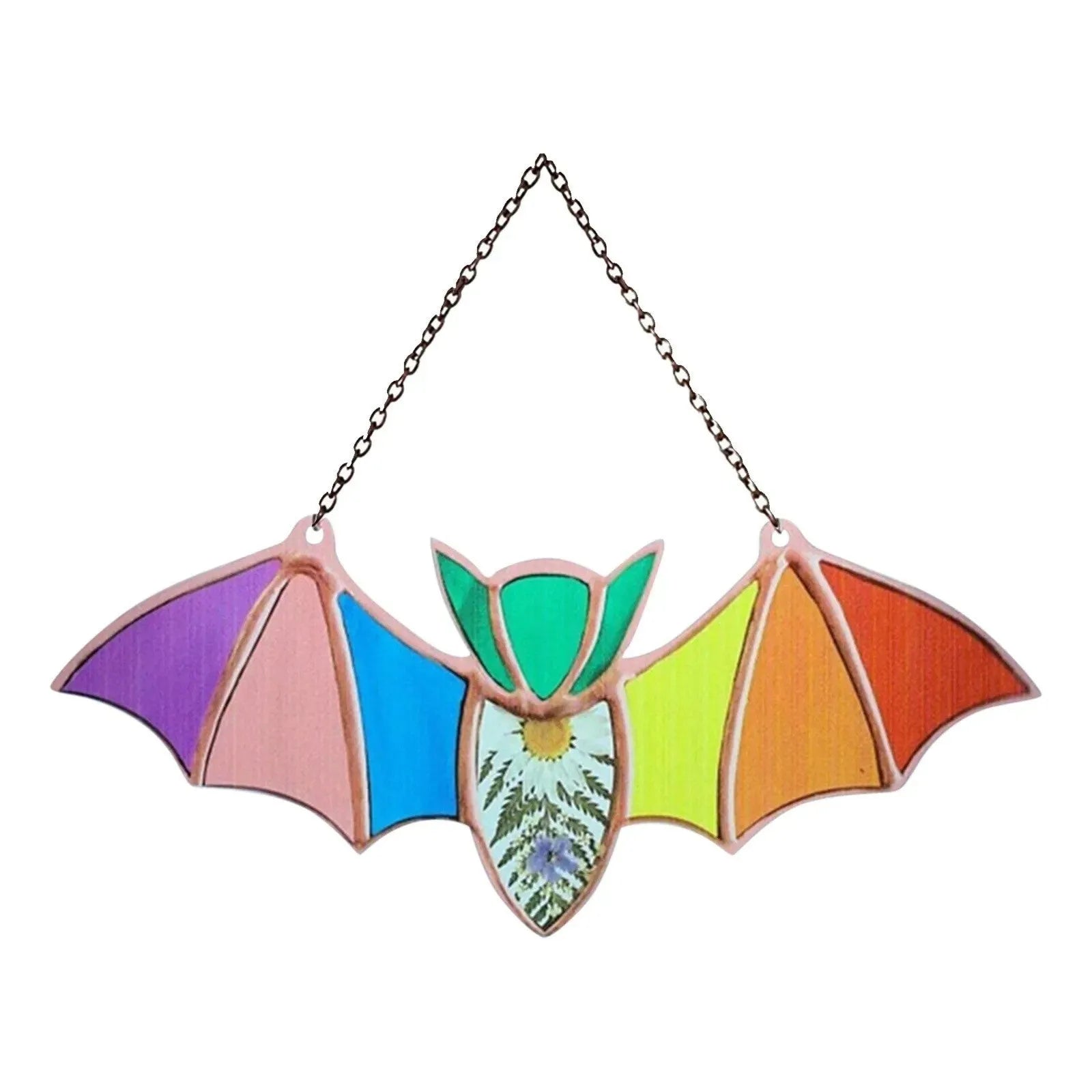 Modern acrylic bat window wall pendant with printed design in two size options