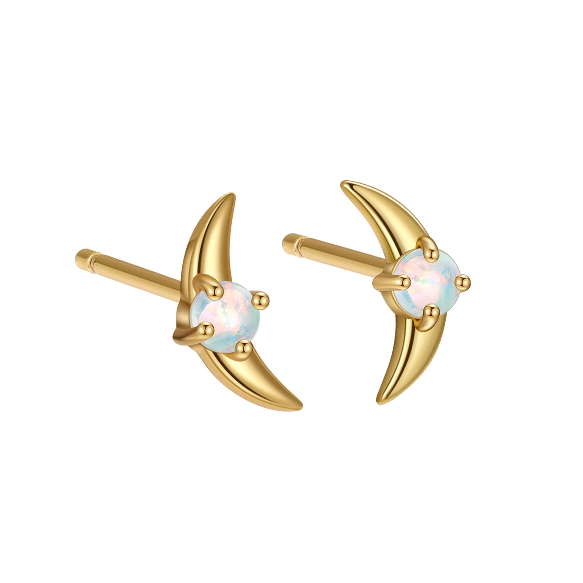 Geometric 925 silver women's earrings with a stone accent, shown in gold and platinum colour options.