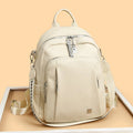 Waterproof PU leather single backpack solid colour 35x28x13cm Black front view