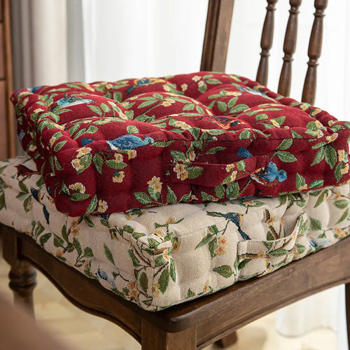 American dining chair back cushion with floral pattern and 8cm thickness for waist support
