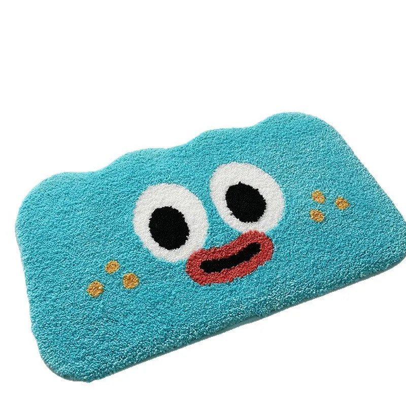 Cartoon anime pattern bathroom mat in soft polyester fibre with cashmere-like texture