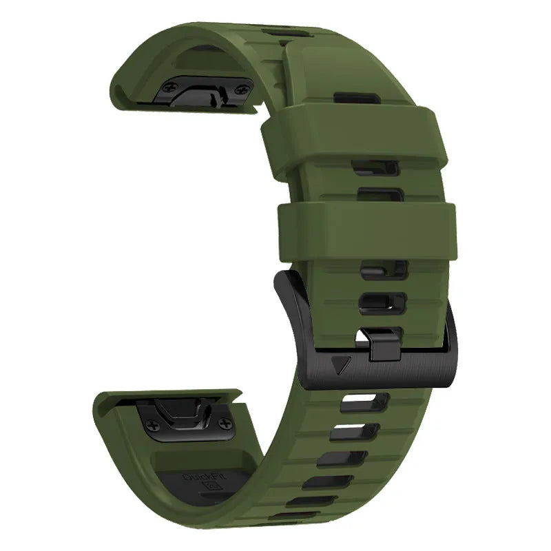 Fenix87pro6 two-tone silicone watch strap with quick-release pins in black and red colour combination