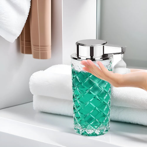 Automatic intelligent soap dispenser with sensor, Type-C port, and PET silver-plated shell.