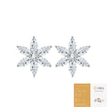 Moissanite 925 silver flower-shaped earrings with mosaic setting, unisex advanced sense design