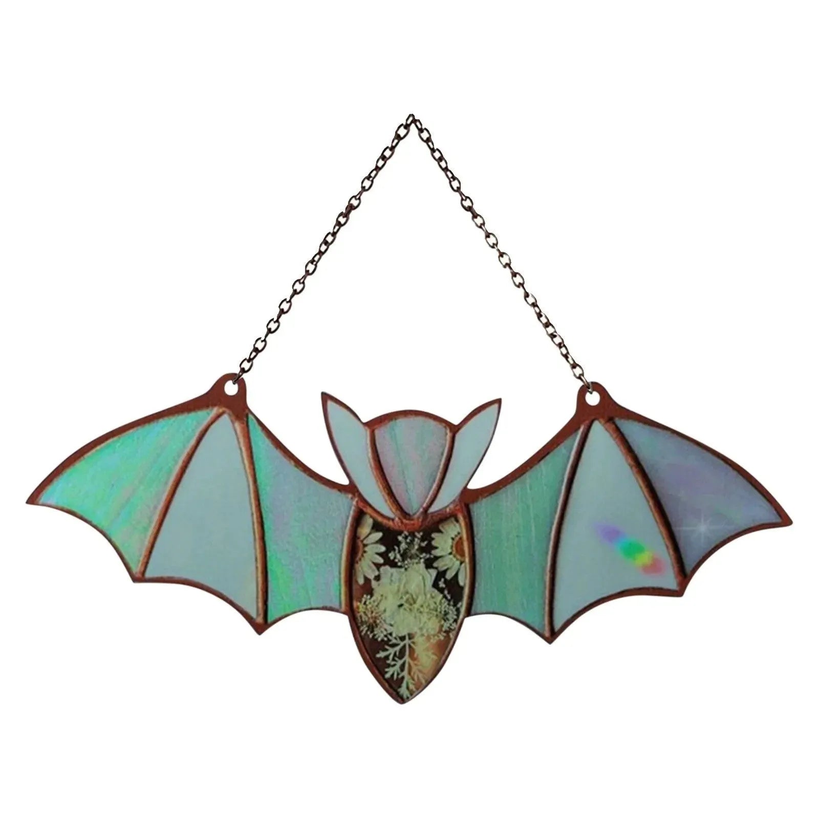 Modern acrylic bat window wall pendant with printed design in two size options