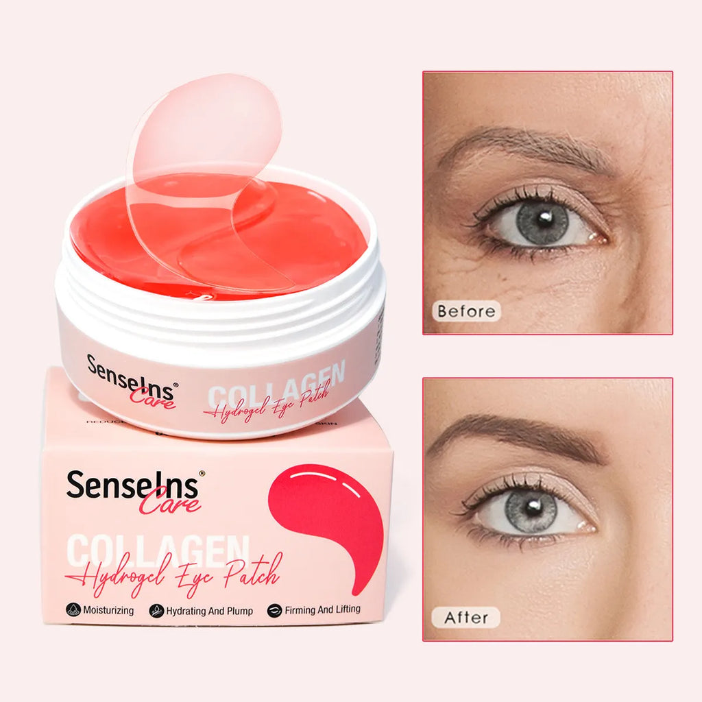 Collagen hydrogel eye mask pack of 60 patches for under-eye moisturising care