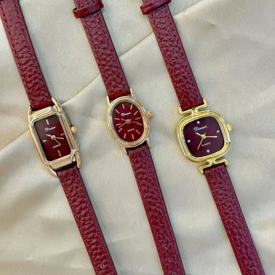 A Chinese-style alloy women's watch with various dial designs like camellia and octagonal diamond on an 8mm thick case.