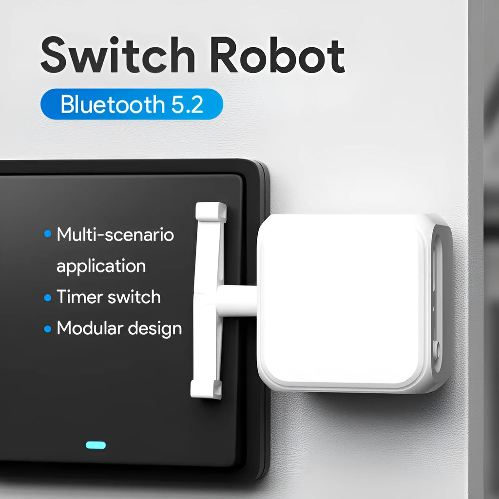 White Bluetooth rocker arm finger robot remote with thumb control, dimensions 53mm by 29mm.
