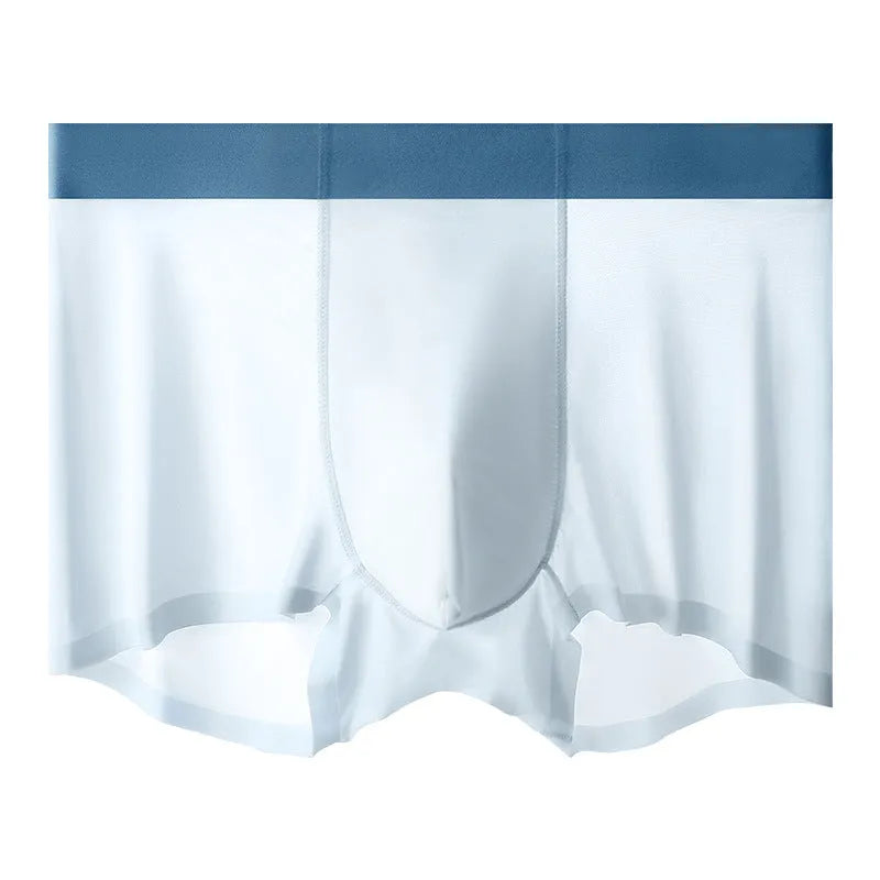 Men's ice silk graphene antibacterial shorts in bean green, black, khaki, light pink, and light blue colours