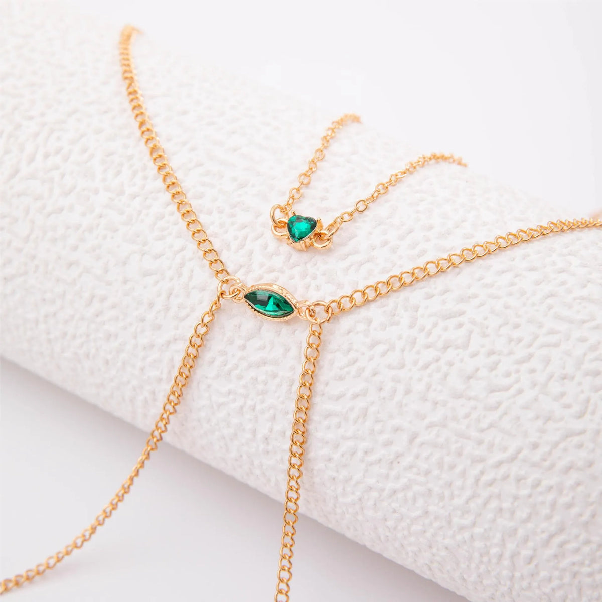 Men's simple body chain necklace in 25729 gold colour with electroplated alloy finish