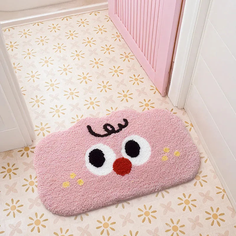 Cartoon anime pattern bathroom mat in soft polyester fibre with cashmere-like texture