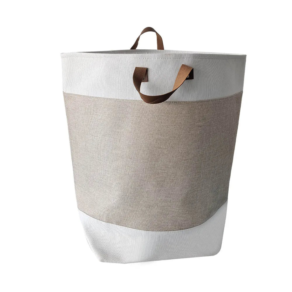 Large fabric storage box with lid in a colourful bear pattern, dimensions 35x35x55cm.