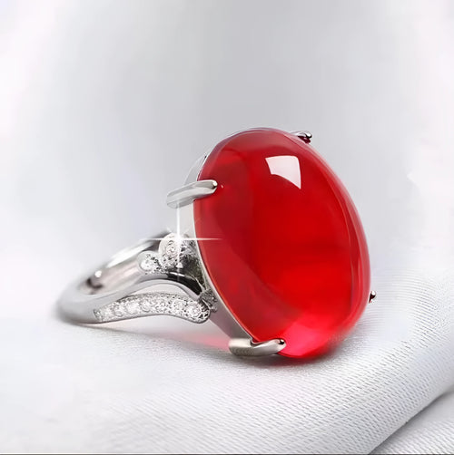 Adjustable alloy natural sapphire ring with geometric ethnic design in five colour options