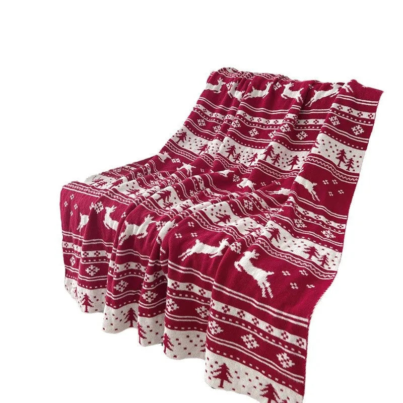 Personalised acrylic Christmas blanket with reindeer or snowflake pattern in two sizes.