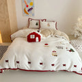 Christmas cartoon bed linen four-piece set with girl's heart design in Xuefu Milk Pastry colours