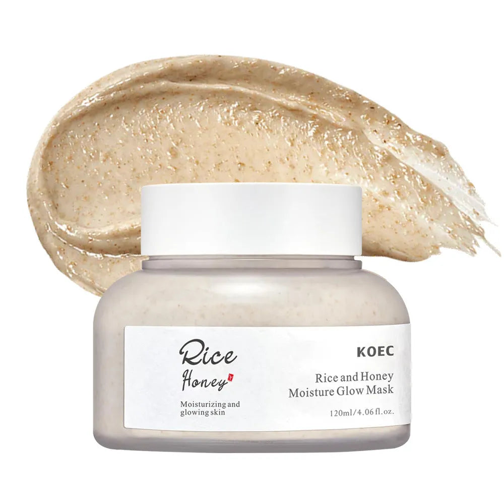 KOEC rice honey skin care three-piece set with facial mask essence and lotion in packaging