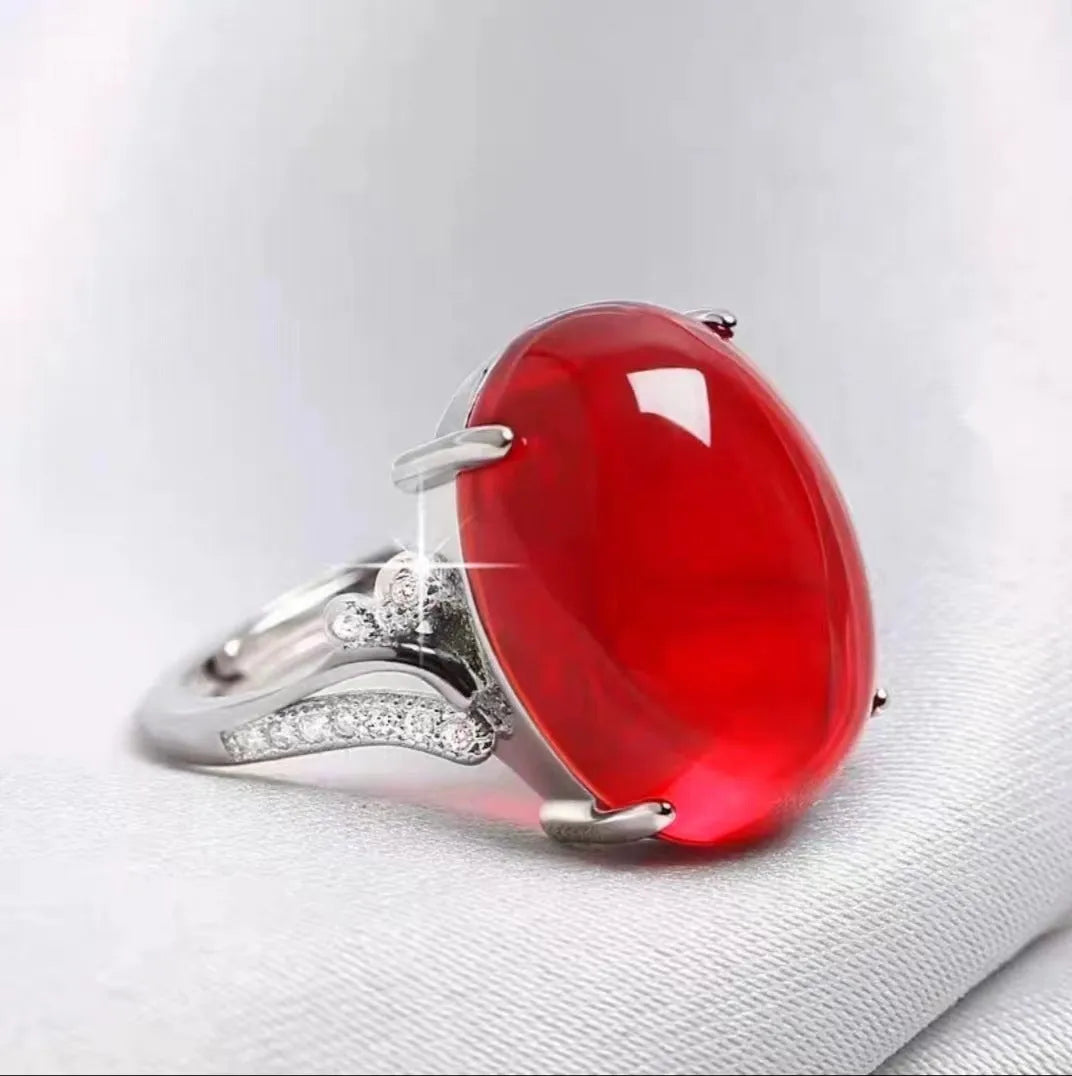 Adjustable alloy natural sapphire ring with geometric ethnic design in five colour options