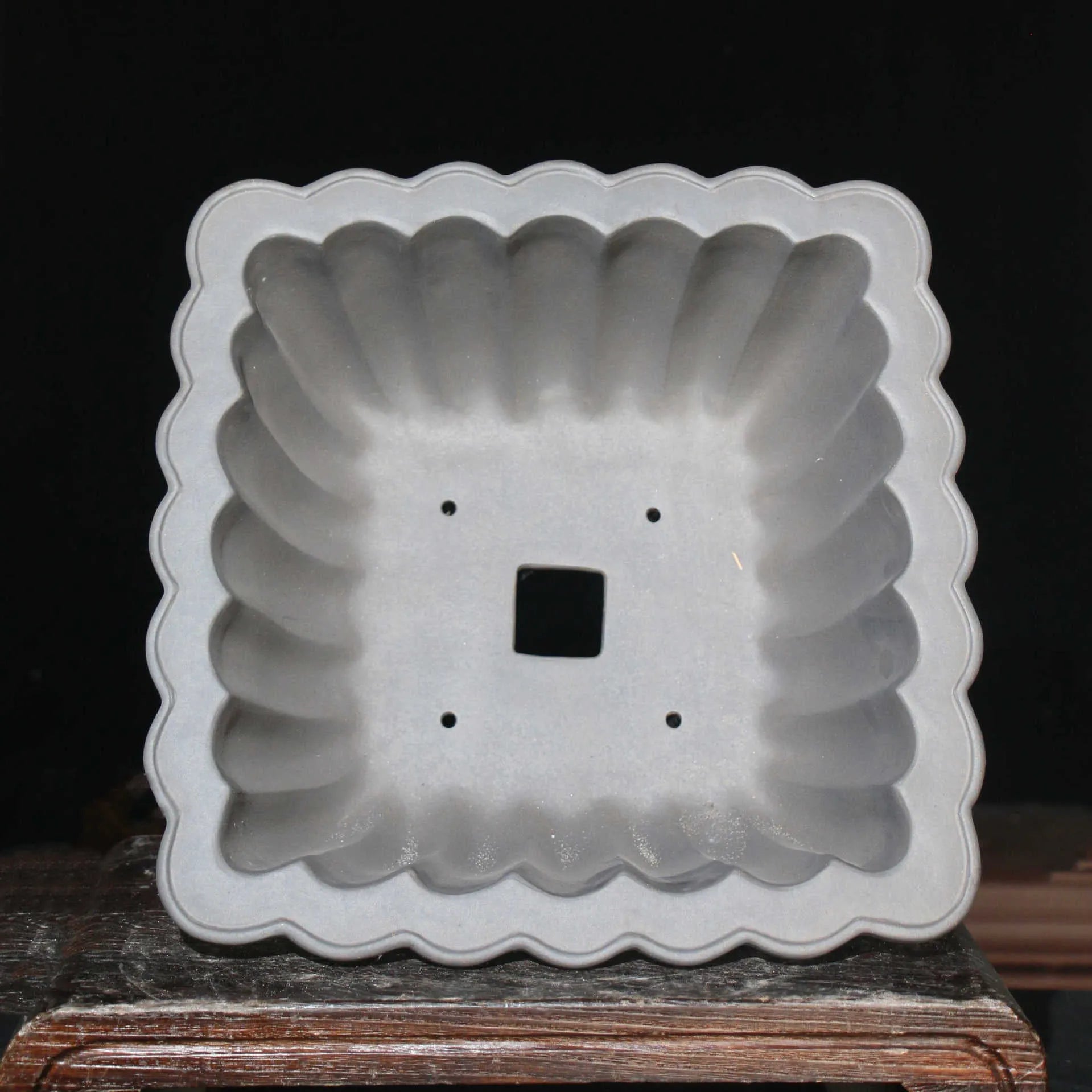 Purple sand ceramic square bonsai pot with 37x15cm inner dimensions for desktop display