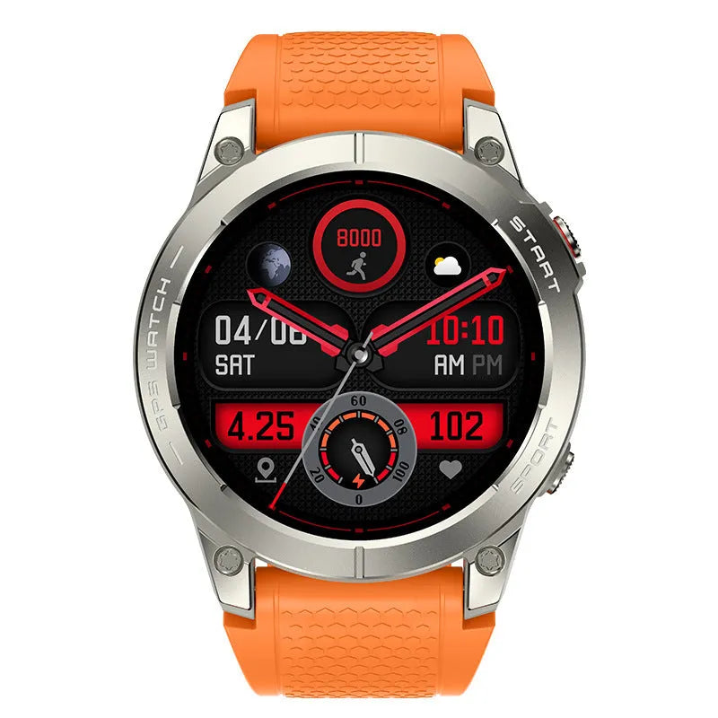 S53 Outdoor GPS Sports Call Smart Watch in black with 1.43-inch touch screen