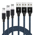 Braided fast-charge Micro USB data cable for Android phones in black and red colour