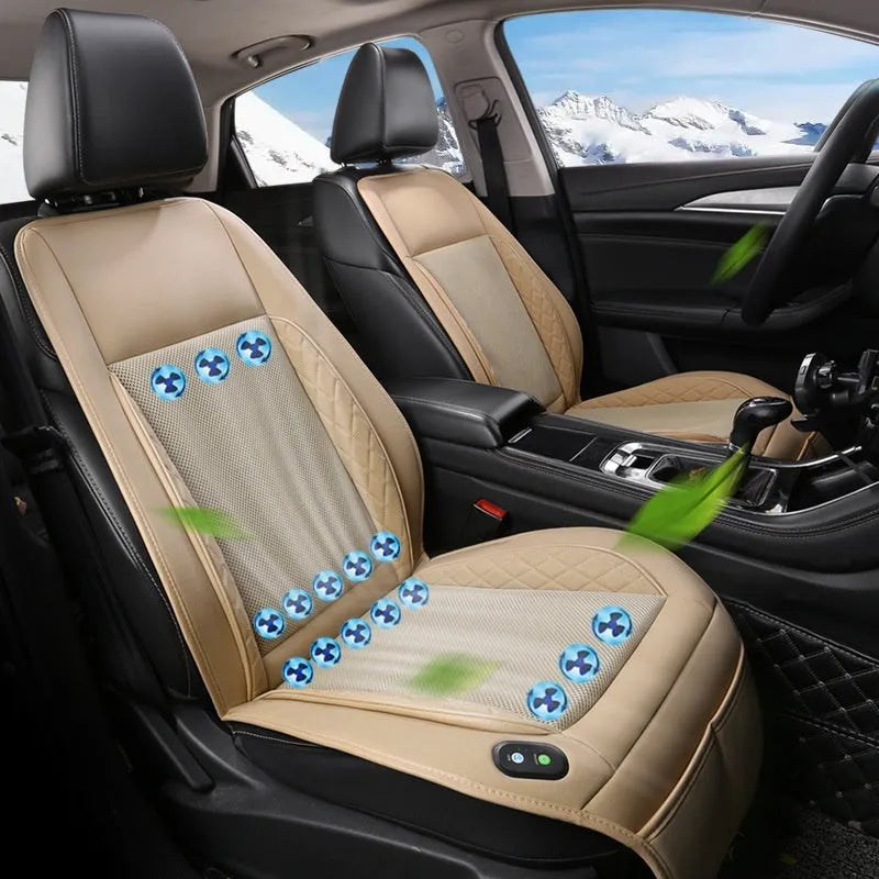 Black car seat ventilation cushion with fan for 12V 24V use