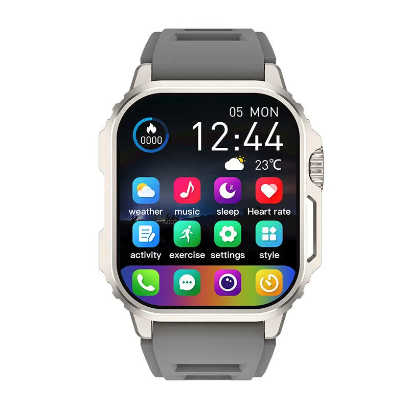 TW11 smart watch with TFT screen and sports strap in grey, orange, or black, showing touch button and charging cable